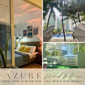 Azure Miami Tower 1BR Ground Unit - Pool View and Steps Away to Beach Pool, Convenience Store w WiFi, Nintendo Switch and Board Games!